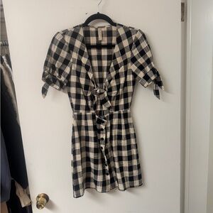 Bec & Bridge • Plaid Short Sleeve Checkered Mini Dress • 2
